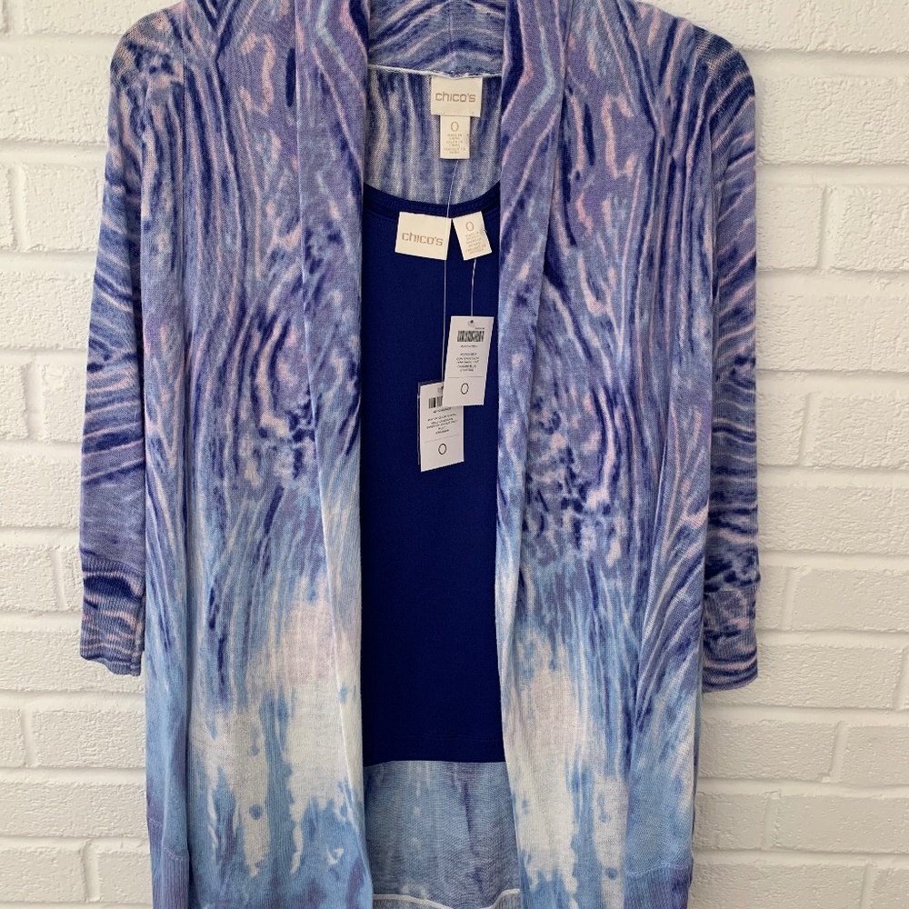 Chico’s Royal Blue Cami and Cardigan Set